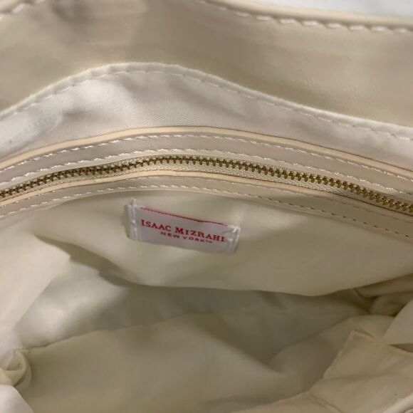 Isaac Mizrahi White Faux Fur Shoulder Bag with Gold Details - Picture 8 of 13